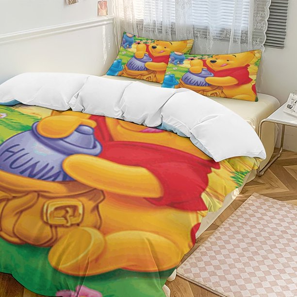 Winnie The Pooh 3-Piece Twin Bed Set - Includes 1 Single Comforter And 2 Pillowcases Bedding - Fade Resistant Microfiber - Winnie The Pooh