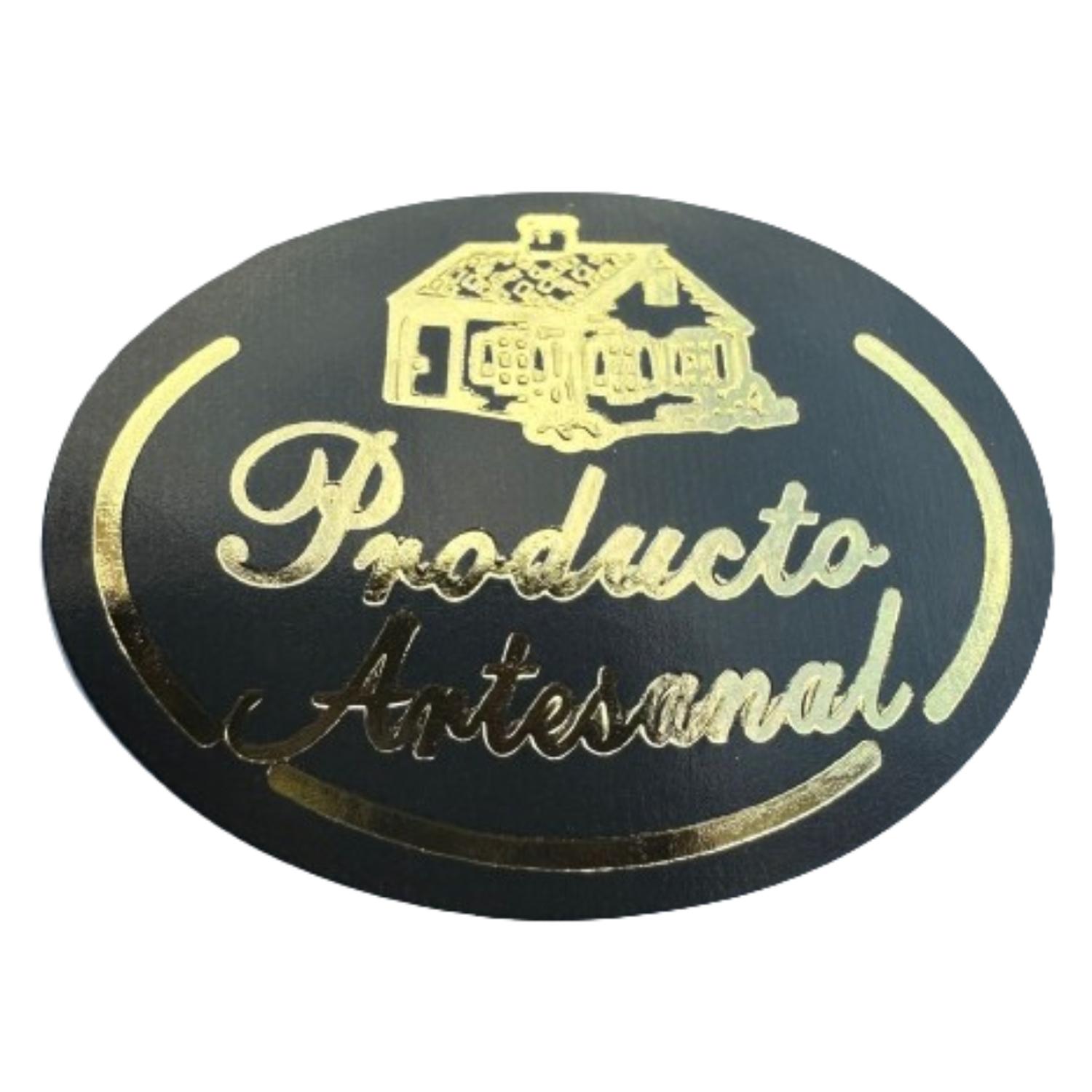 Genérico - Sticker Producto Artesanal Negro 100 Un 4X3Cm Blanco