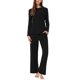 thumbnail image 1 of INSPIRE CHIC Conjunto de Pijamas para Mujer Cuello Redondo Manga Larga Ropa de Dormir Suave Pijamas Ropa de Casa con Bolsillo XS Negro, 1 of 6