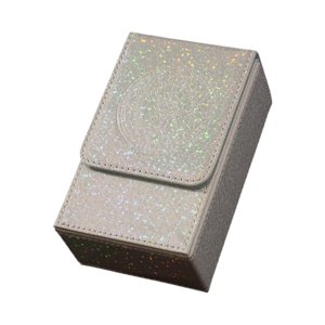 Magideal - Caja De Almacenamiento De Cartas De De Cuero Sintético, Gran Capacidad, Organizador A Prueba De Polvo, Colección, Portátil Y Elegante, Estuche Blanco Azul