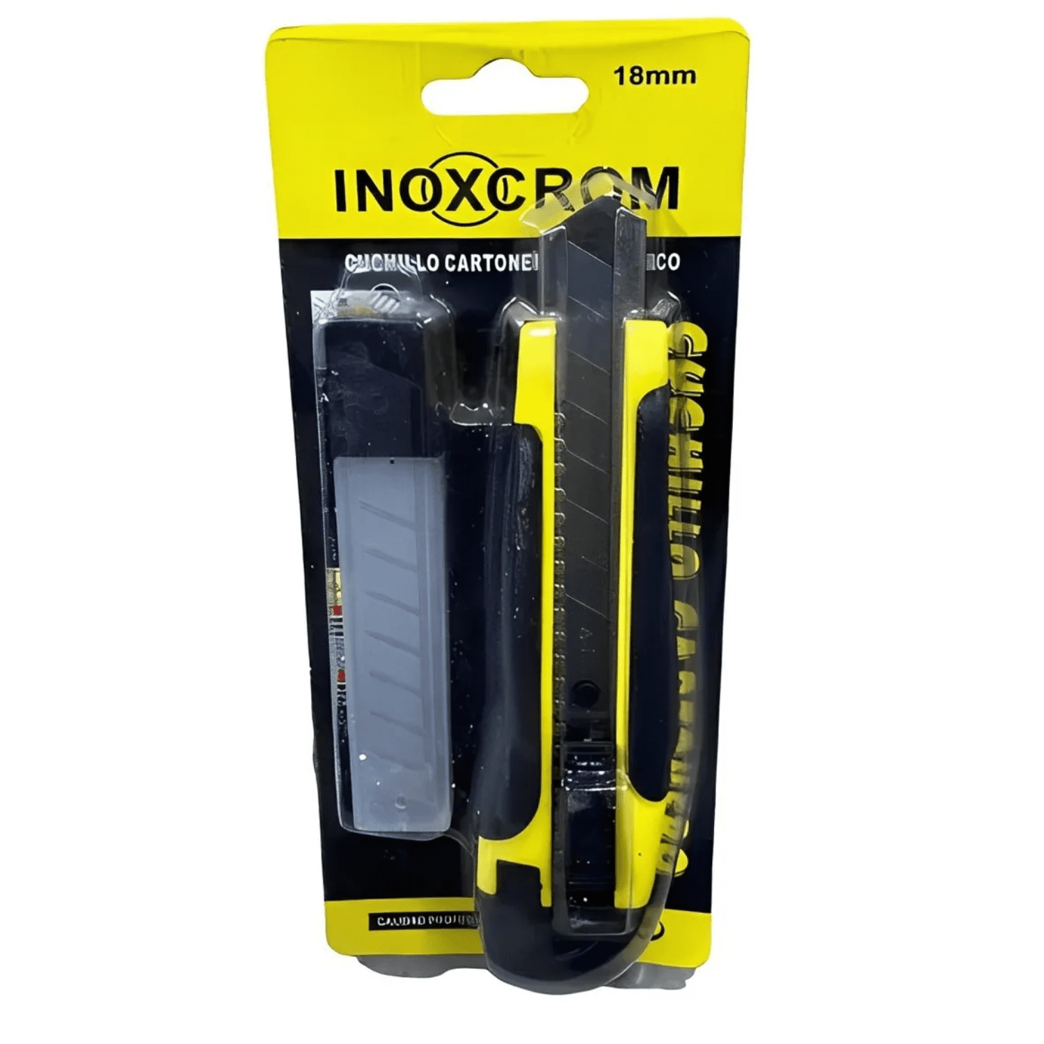 Inoxcrom - Cuchillo Cartonero Exacto Cutter Cuter 18mm+5 Hojas Repuesto
