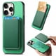 thumbnail image 4 of Funda de Cuero Magnética con Tarjetero para iPhone 15 Pro Cubierta Delgada Verde, 4 of 5