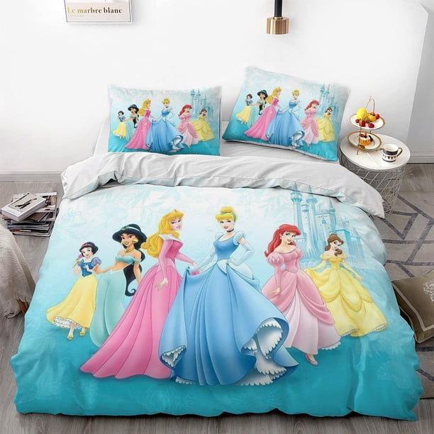 Princess Snow-White 3 PCS Comforter Set with 2 Pillowcases,Princess Bedding Set Sheet Set for Kids Adults,All Season Lightweight