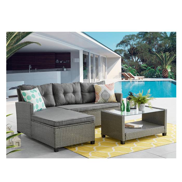 Muebles Santa Ana - Seccional Mesa Terraza Curitiba 3 Piezas