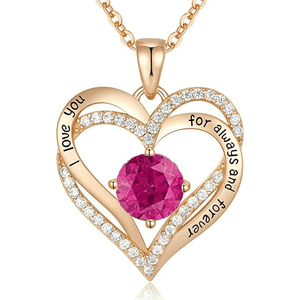 Collar Heshpaws Love Pendant 925 Sterling Silver Con Birthstone Zirconia Y Caja De Regalo