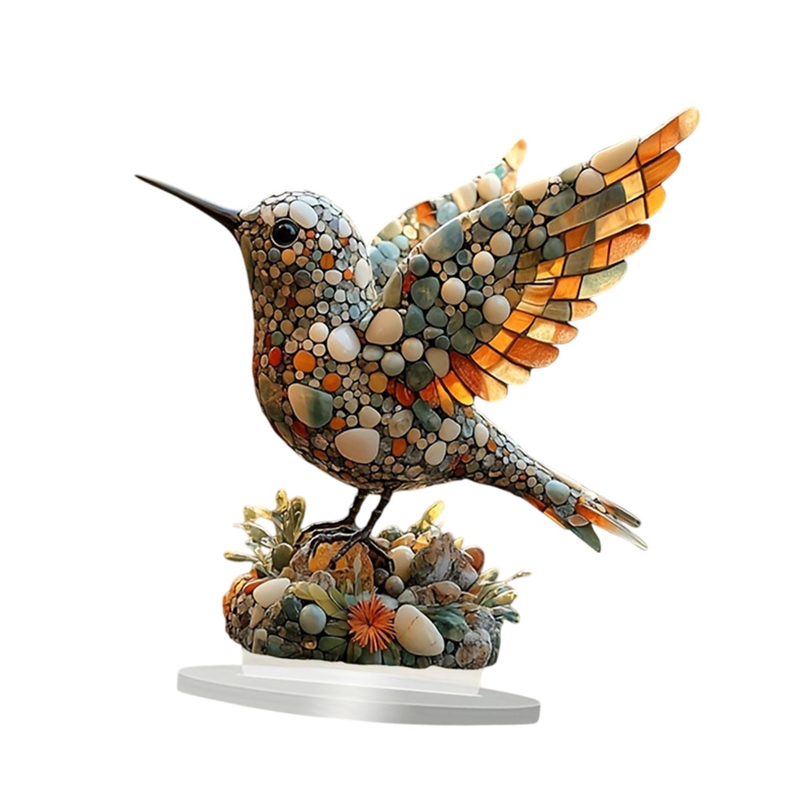 Bothyi - Adorno De Escritorio De Colibrí, Placa De Exhibición Para Estantería De Sala De Estar