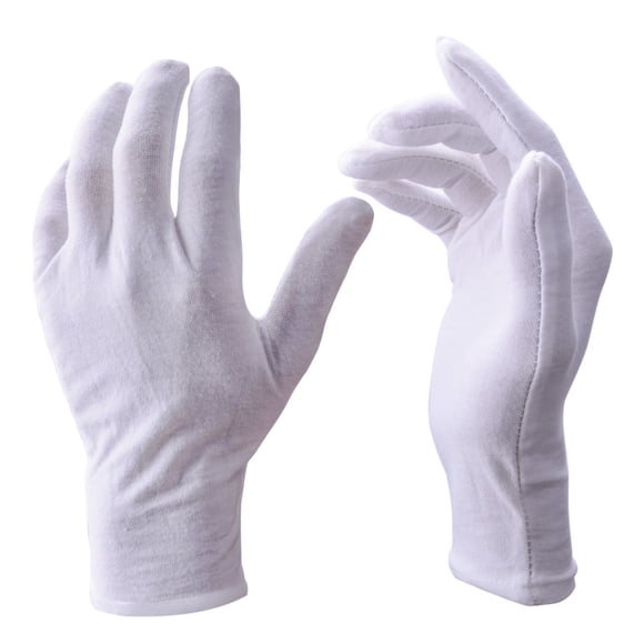 Guantes de algodón Zealor, tela suave, antipolvo, para hombre y mujer, 12 pares
