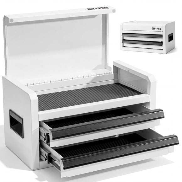 Caja de Herramientas OLY-PRO 27,5 cm Acero 2 Cajones Blanca