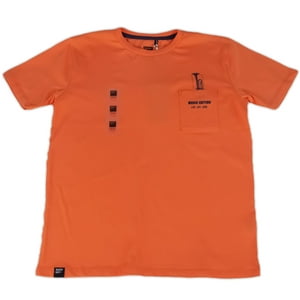 Polera Básica C/Bolsillo Niño Naranjo Pillin