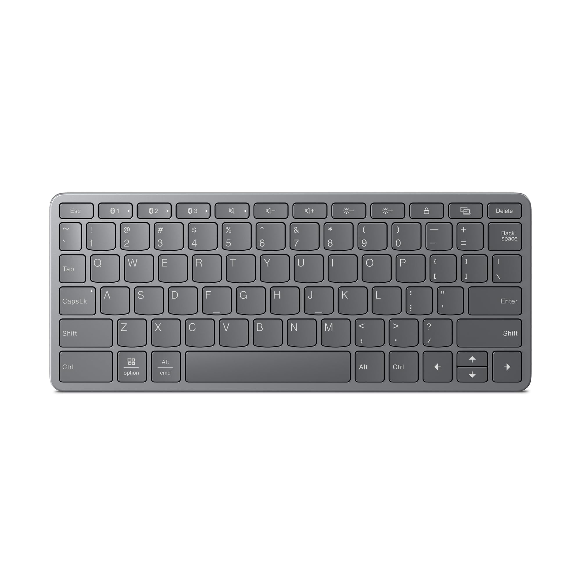 Teclado Bluetooth Inalámbrico Lenovo Para Varios Dispositivos, Delgado, Gris Hierro