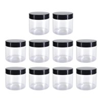 Magideal - Tarro Para Mascotas Con Tapa, Contenedor De Cosméticos Slime A Prueba De Fugas, Fácil De Limpiar, Redondo Transparente Para Especias, Loción Corporal, 10 Unidades De 150 Ml.