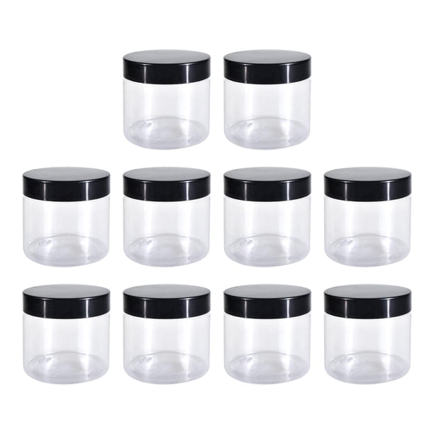 Tarro para mascotas con tapa, contenedor de cosméticos Slime a prueba de fugas, fácil de limpiar, redondo transparente para especias, loción corporal, 10 unidades de 150 ml.
