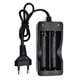 thumbnail image 1 of Cargador Baterías Recargables Litio 18650 Enchufe Pared con Cable 2 Ranuras No Ajustable Básico, 1 of 4