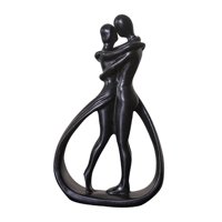 Magideal - Estatua De Pareja, Figura De Pareja, Escultura De Amantes De Resina, Adorno De Escritorio Para Oficina, Estante, Mesa, Estantería, Decoración Del , Negro