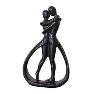 Magideal - Estatua De Pareja, Figura De Pareja, Escultura De Amantes De Resina, Adorno De Escritorio Para Oficina, Estante, Mesa, Estantería, Decoración Del , Negro