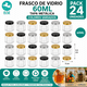 thumbnail image 1 of Frasco de Vidrio 60 ml Hexagonal con Tapa Metálica Colores Variados Pack de 24 Unidades, 1 of 3