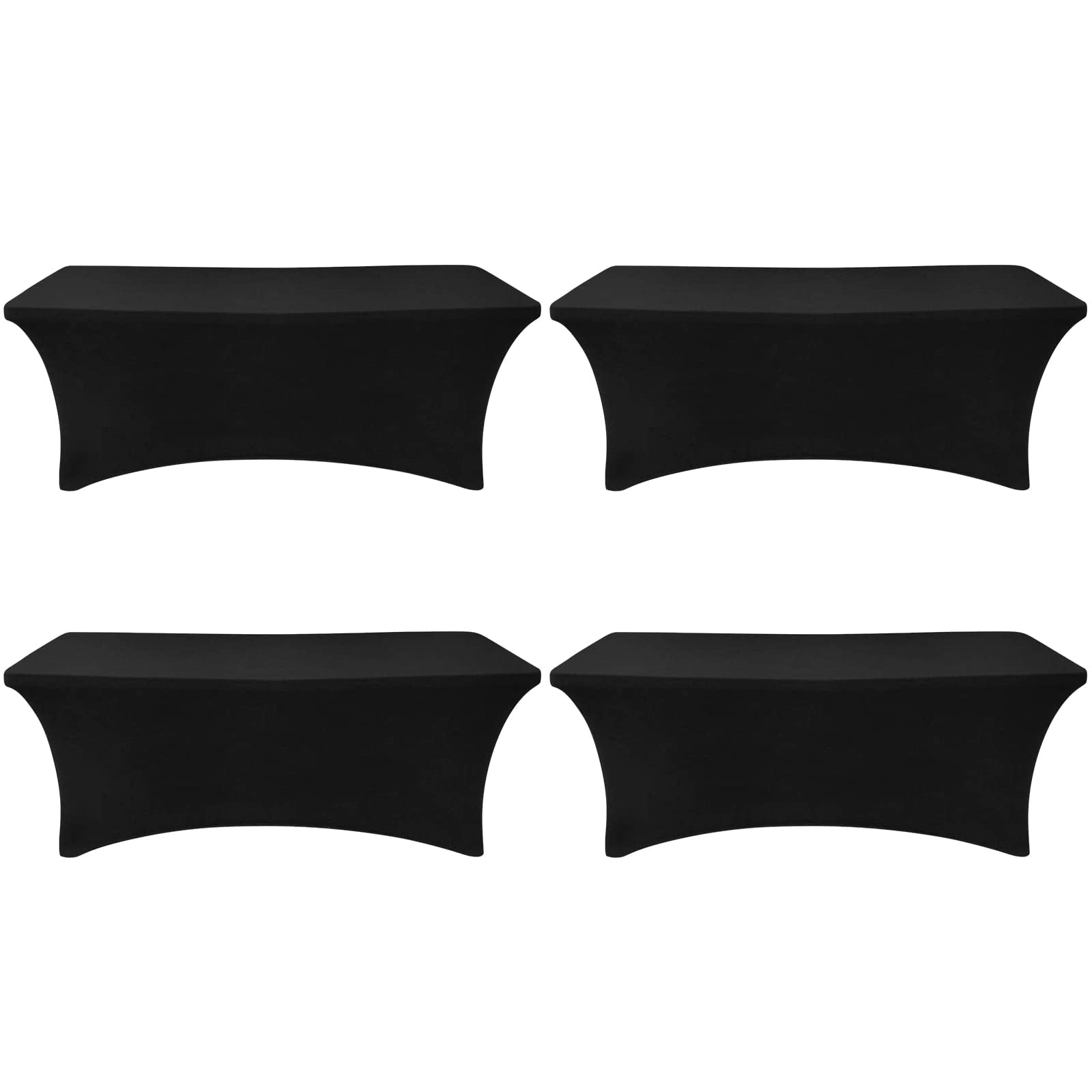 Mantel Ajustable Negro Separo Spandex, Paquete De 4 Unidades, 6 Pies