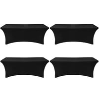 Mantel Ajustable Negro Separo Spandex, Paquete De 4 Unidades, 6 Pies