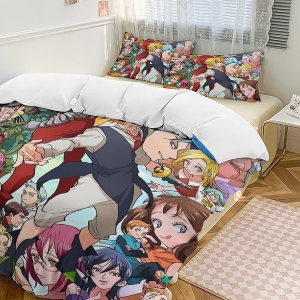 The Seven Deadly Sins Anime Home Bed 3-piece Set Classic Japanese Anime Polyester Wash Student Dormitory Set