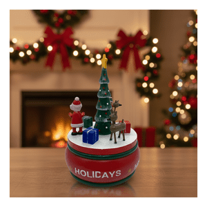 Genérico - Arbolito Navideño Caja Musical Renos Madera 20Cm Decoración Navidad 2025