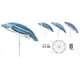 thumbnail image 2 of Sombrilla Reclinable 2.40 Mts Diametro Playa Camping Diseño Rayas Colores Azules, 2 of 2