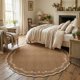 thumbnail image 1 of Alfombra redonda GarveeHome 183 cm con borde festoneado lavable, 1 of 7