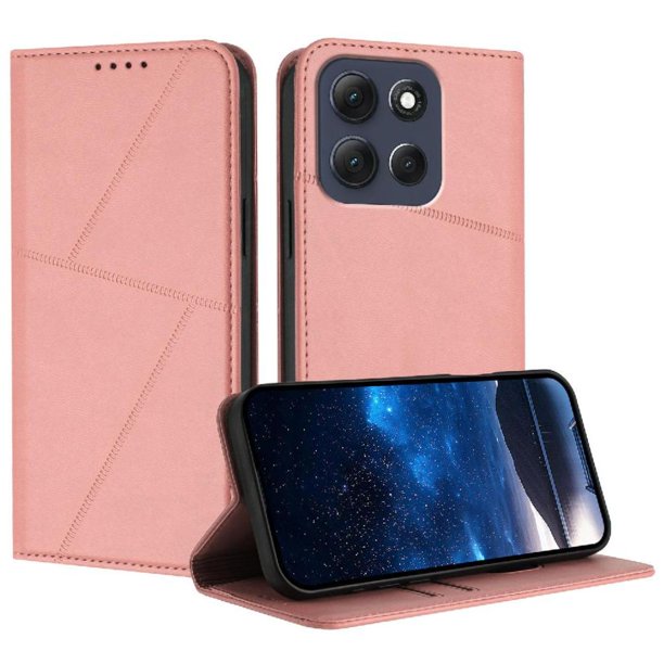 Funda Cartera Magnética para Motorola MOTO G86 Protección Antichoque con Ranuras Rosa