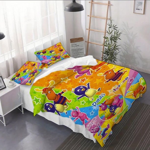 3pcs The Backyardigans Fun Poster Duvet Cover Set - Bedding Set Suitable for Bedroom Decor and RV Bedding Halloween Christmas Gift (Duvet Cover + Pillowcase