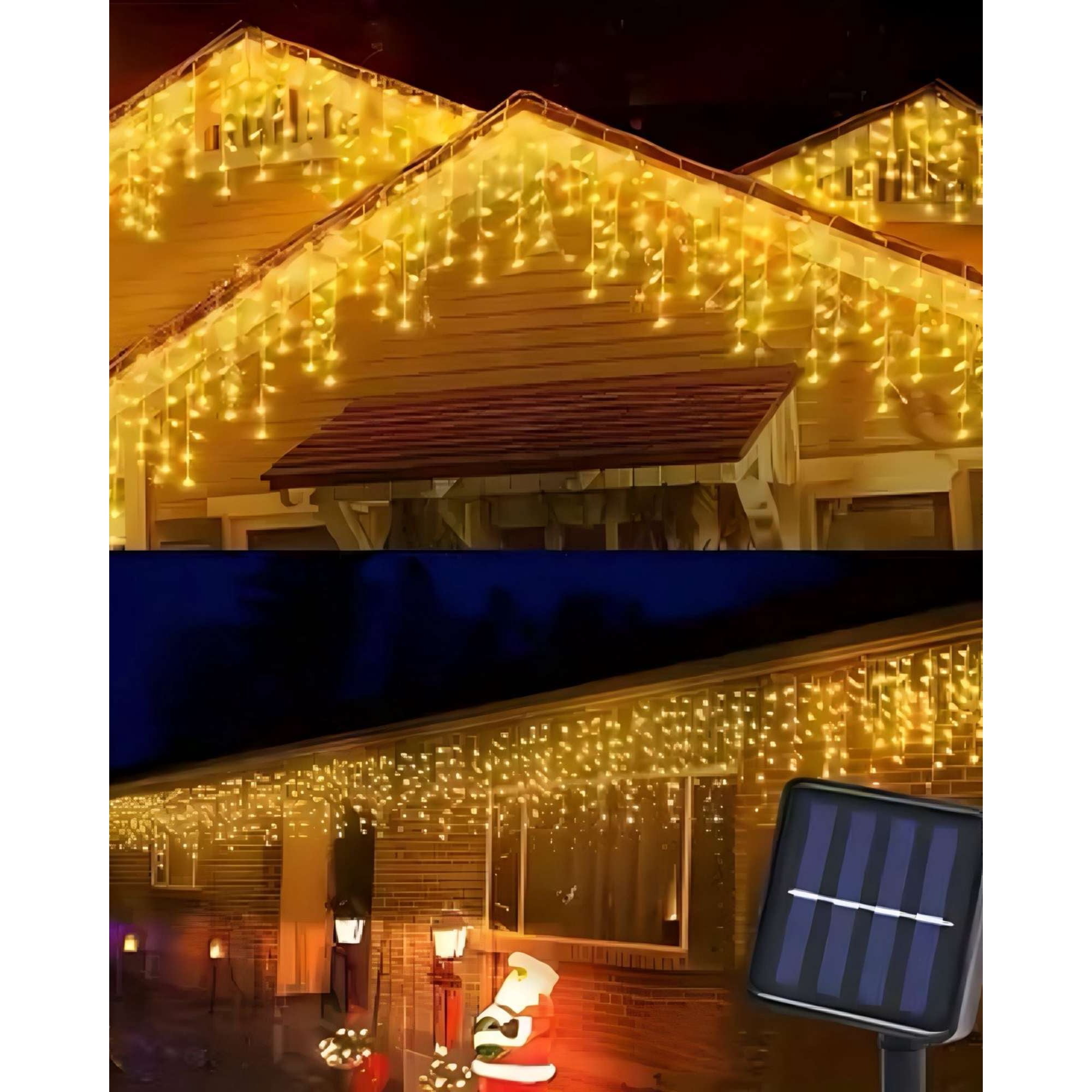 China - Luces Navidad Amarilla Tipo Cascada Luz Solar 7 Mt