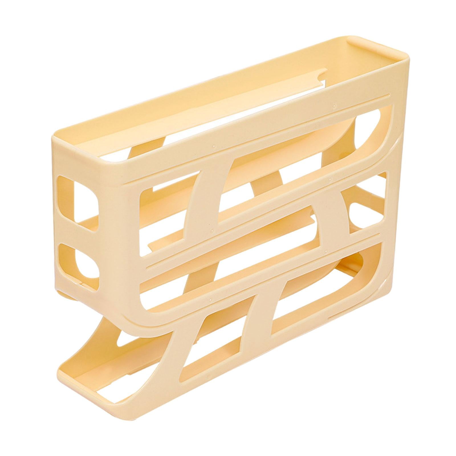 Bothyi - Contenedor De Huevos Para Nevera Con Ruedas Automáticas, Resistente Para Gabinete De Cocina, Despensa, Amarillo