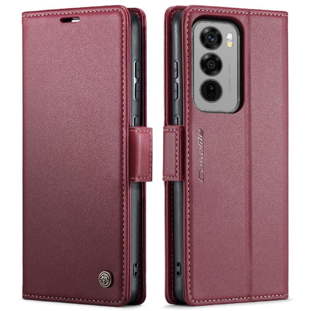 CaseMe tipo cartera OPPO Reno 12 5G con cierre magnético, RFID, tarjetero, soporte, carga inalámbrica