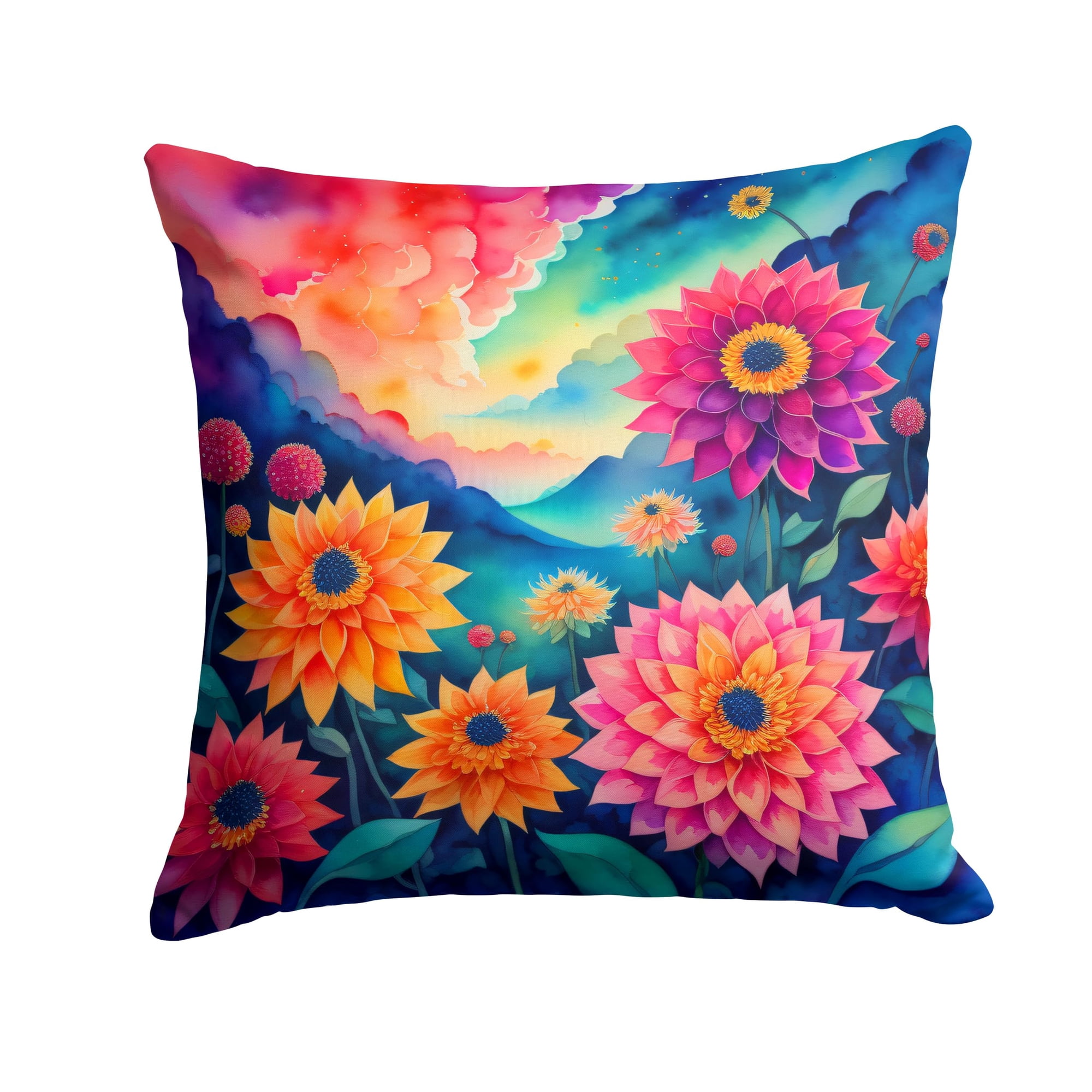 Carolines Treasures - Almohada Decorativa Colorful Dahlias 14x14
