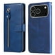 thumbnail image 3 of Funda con Cremallera para iPhone 17 Pro, Carcasa Cartera de Cuero PU con Soporte y Tarjetero, 3 of 5