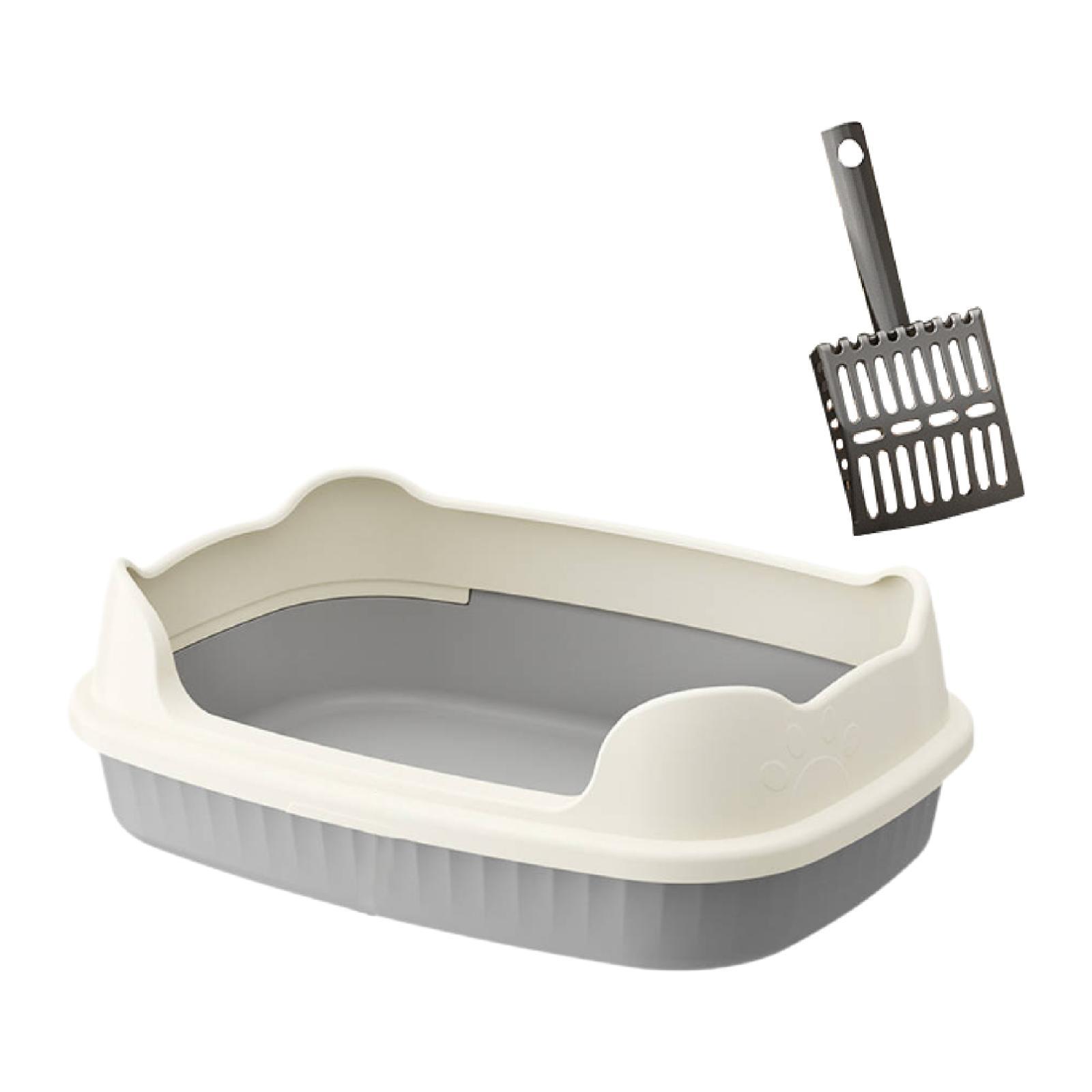 Magideal - Caja De Arena Para Gatos De Entrada Baja Para Gatos Domésticos, Caja De Arena Portátil Resistente, Fácil De Limpiar, Caja De Arena, Caja De Arena Para Gris