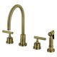 thumbnail image 1 of Grifo de cocina Kingston Brass Manhattan con rociador de latón, 1 of 2