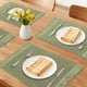thumbnail image 2 of Juego de 6 Manteles Individuales de Casa de Campo para Decoración de Mesa de Comedor Interior, Lavables, con Flecos, Verde, 45*30cm, 2 of 6