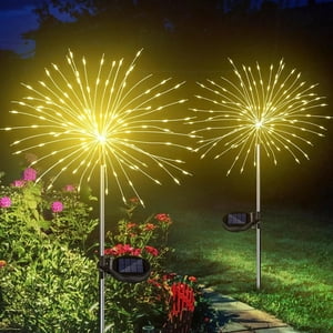 Shop E-Home - Luces Led Fuego Artificial Solares Navidad 2 Unidades Color Calido