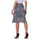 thumbnail image 3 of INSPIRE CHIC Falda Midi Floral de Cintura Alta con Línea A y Largo a la Rodilla para Mujer, Regreso a Clases, Gris Azul 3XL, 3 of 6