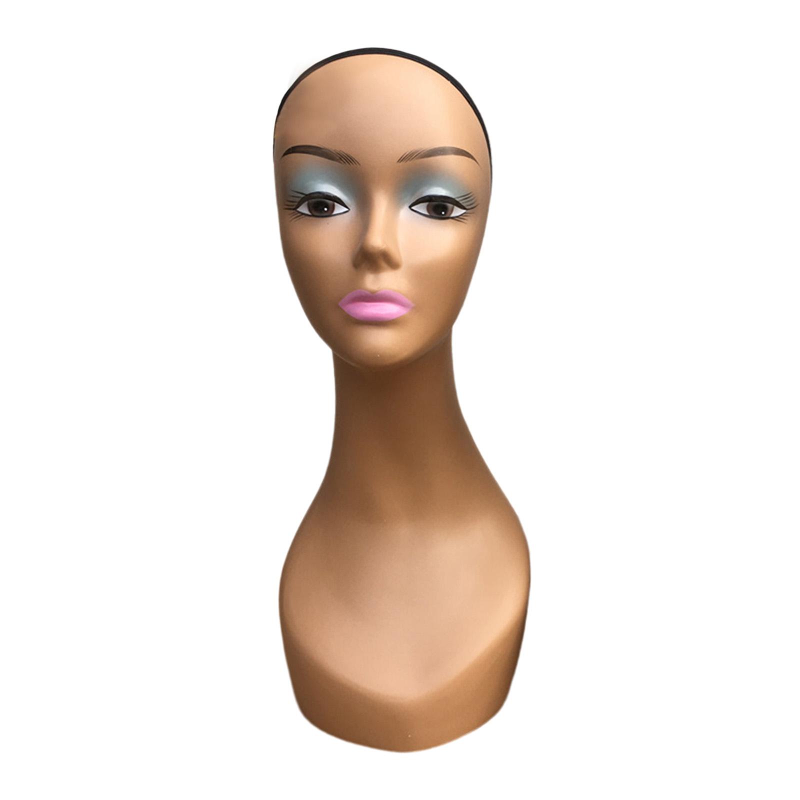 Ioensy - Soporte De Exhibición De Peluca De Cabeza De Maniquí Femenino Para Sombreros, Joyería, Pelucas, Hacer Estilo, Azul Claro