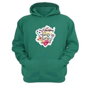 Genérico - Polerón Canguro Enfermera Verde Aguamarina Talla L Unisex