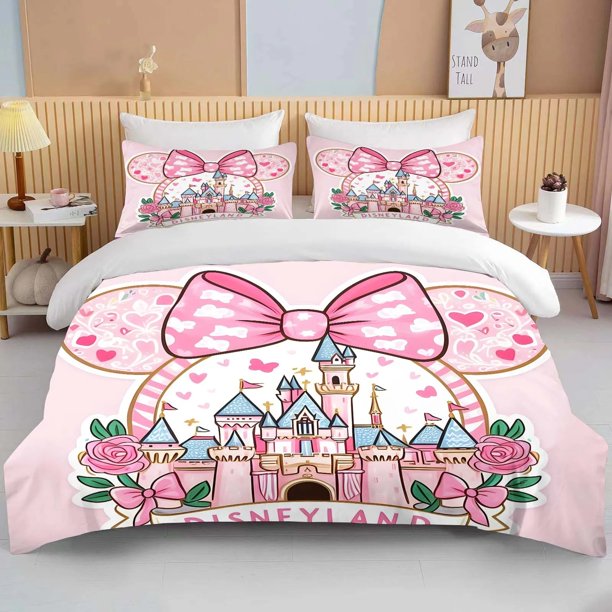 castle bedding set cute duvet cover pillow cover home bedroom decor girl duvet cover gift, disneyland comforter sets Bed Sheets