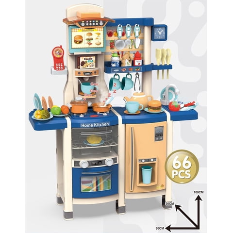 Genérico - Cocina Juguete 66 Pcs Azul 100Cm Altura, Multifuncional