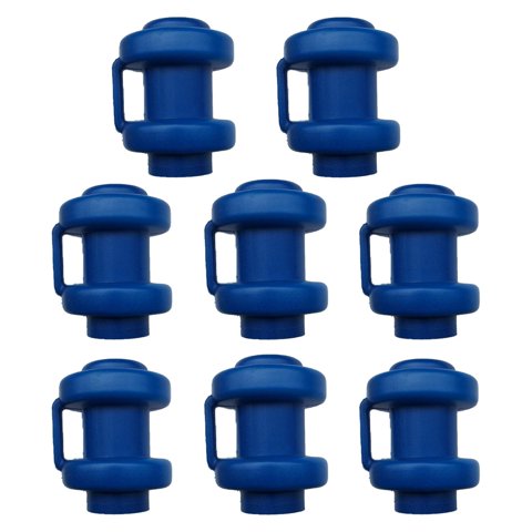 Magideal - Tapas Para Postes De Protección De Trampolín De Jardín De 1,5 De Diámetro Con Pulgares De Tornillo, Azul, 6 Uds. , 8 Tapas. 1,5 Diámetros