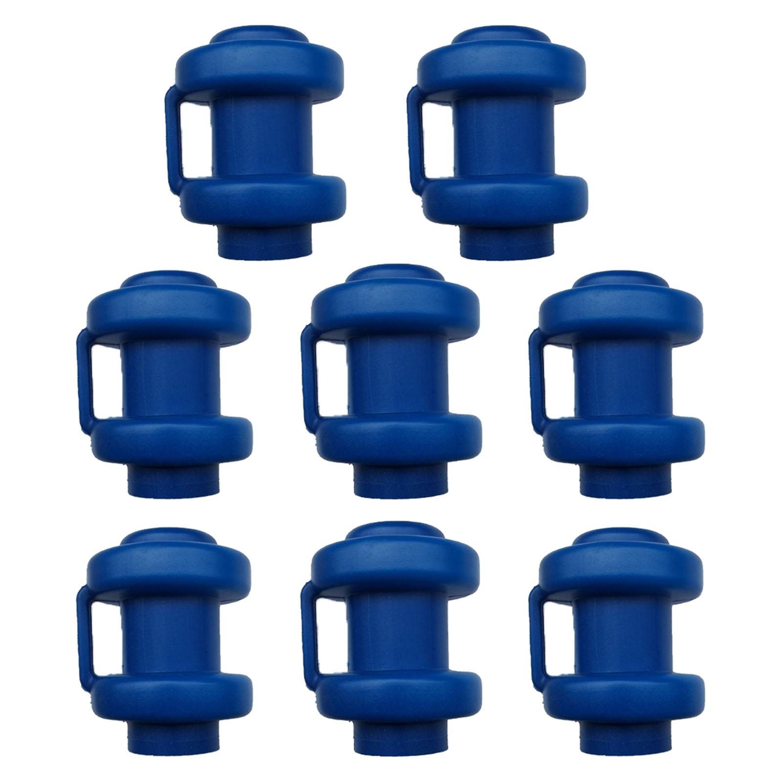 Magideal - Tapas Para Postes De Protección De Trampolín De Jardín De 1,5 De Diámetro Con Pulgares De Tornillo, Azul, 6 Uds. , 8 Tapas. 1,5 Diámetros