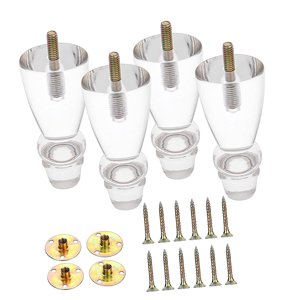 Bothyi - Patas Acrílicas Para Muebles, Patas De Sofá Diy De 4 Pulgadas Para Tocador, Banco, Mesita De Noche, 4 Uds.