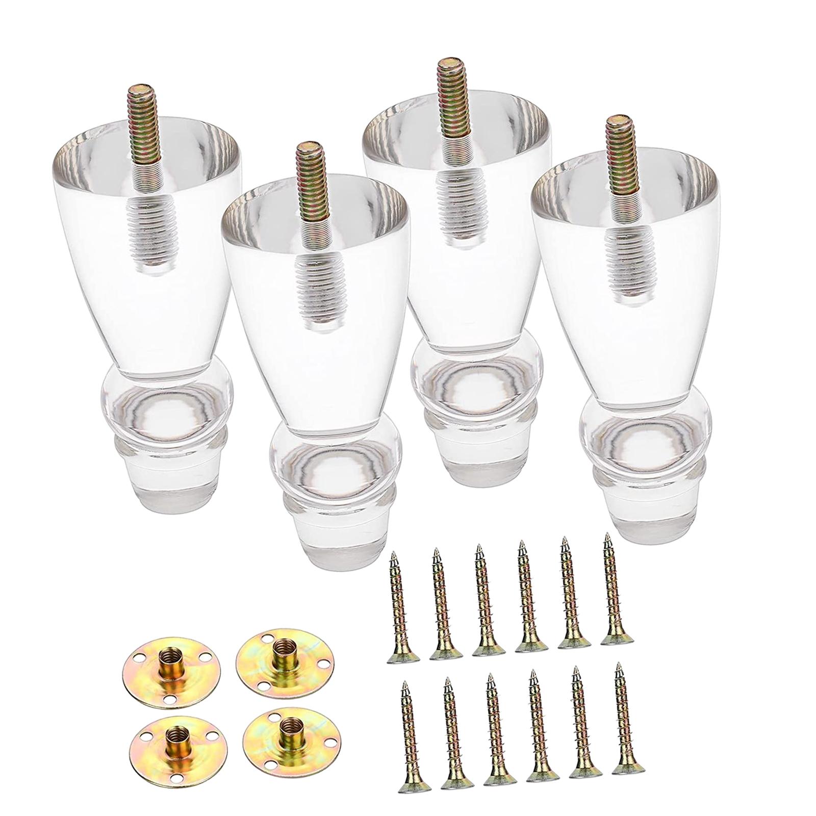Bothyi - Patas Acrílicas Para Muebles, Patas De Sofá Diy De 4 Pulgadas Para Tocador, Banco, Mesita De Noche, 4 Uds.