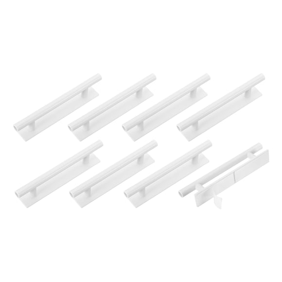 Uxcell 8 Paquete de Ayudante de Empuje y Tiro Autoadhesivo, Manijas Adhesivas de Plástico de 6 Pulgadas para Gabinete de Cocina, Ventana, Puerta de Armario Deslizante (Blanco)