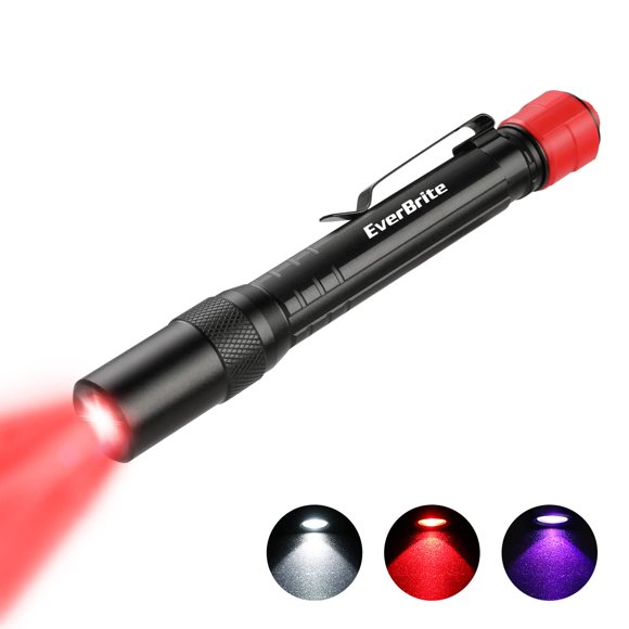 Linterna EverBrite 14 cm Luz UV/Blanca/Roja