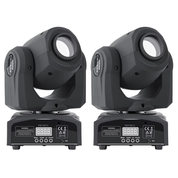 Luces para DJ Moving Head ZKYMZL, 25 W, 2 unidades, 8 gobos, 8 colores