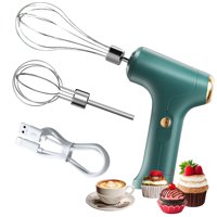 Xusx111 - Mezclador De Mano Eléctrico Mini Turbo Mezclador De Mano Eléctrico, Mezclador De Mano Inalámbrico, Mezcladora De Cocina Inalámbrica Con 2 Accesorios De Acero Inoxidable Para Galletas, Browni